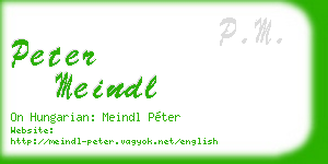 peter meindl business card
